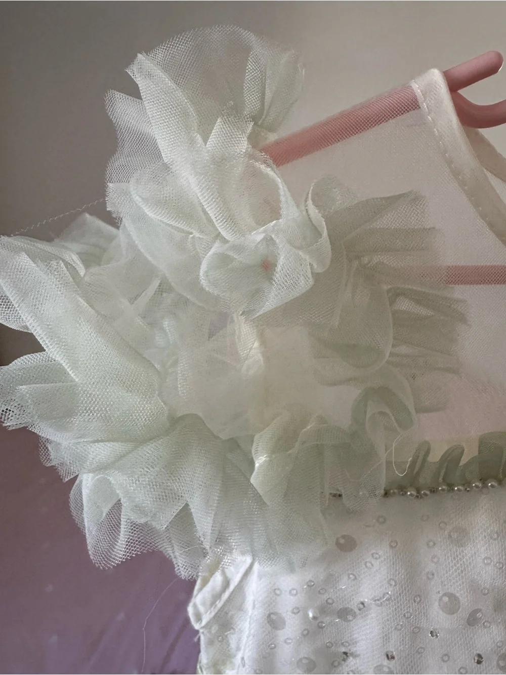 Kids Party Tulle Dress with Light Green Accents
